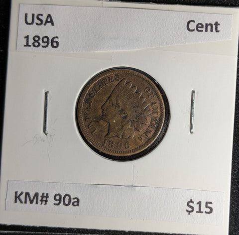 USA 1896 Cent KM# 90a #134 #29B