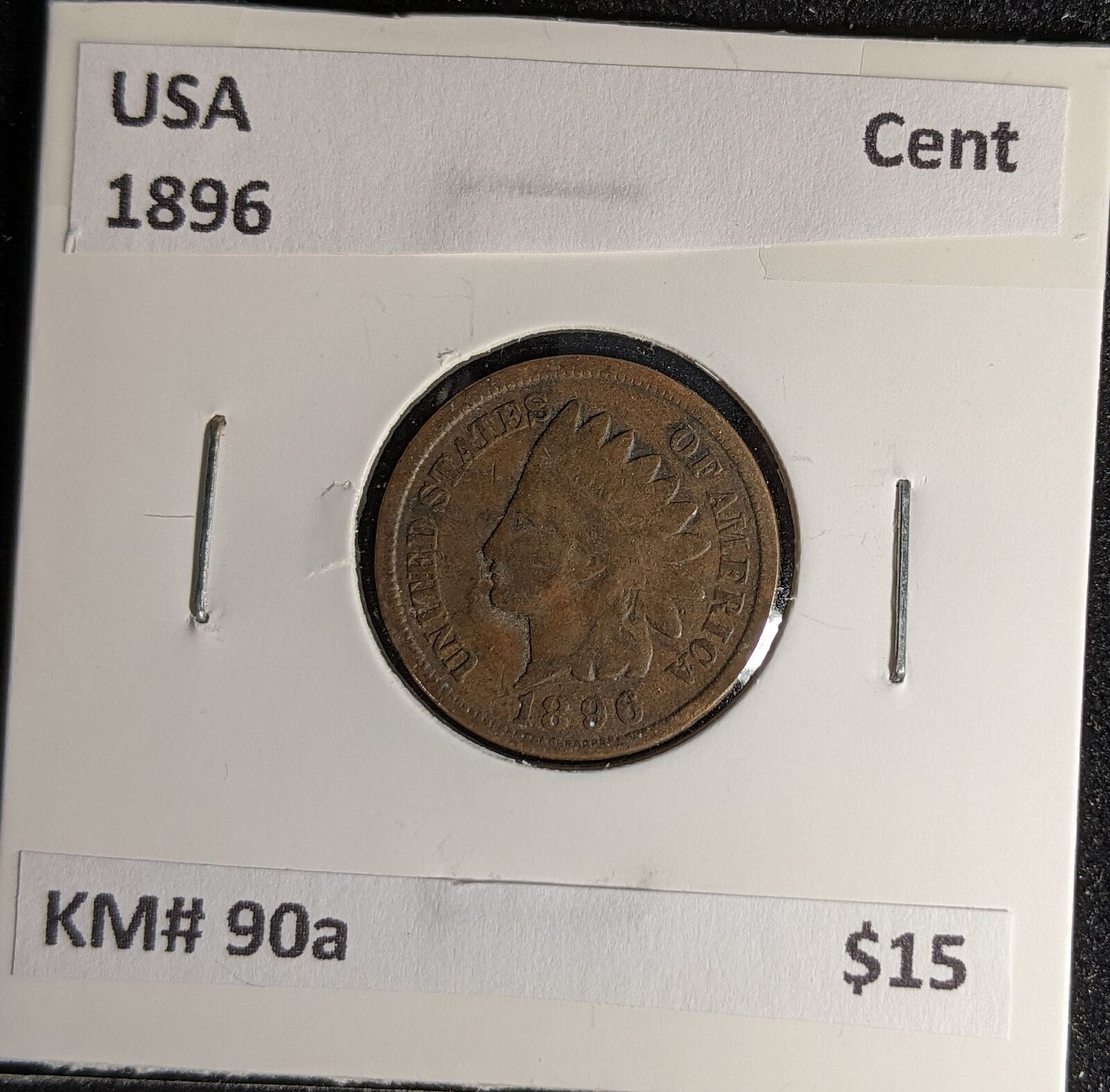 USA 1896 Cent KM# 90a #143 #29B