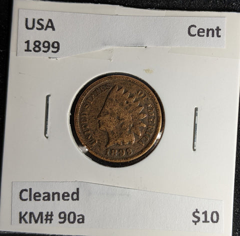 USA 1899 Cent KM# 90a Cleaned #144 #29B