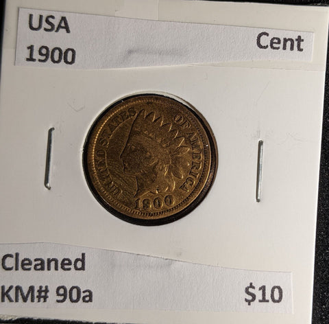 USA 1900 Cent KM# 90a Cleaned #257 #29B