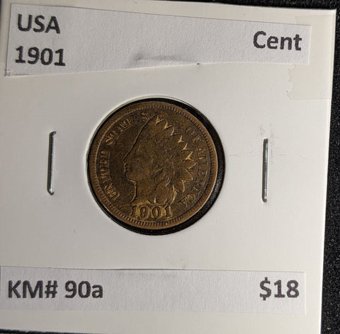 USA 1901 Cent KM# 90a #010 #29B