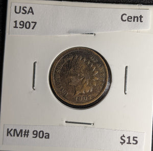 USA 1907 Cent KM# 90a #340 #30A