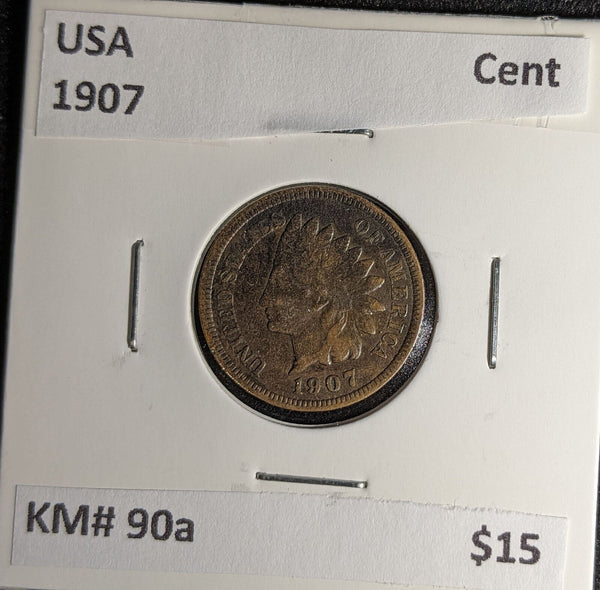 USA 1907 Cent KM# 90a #340 #30A