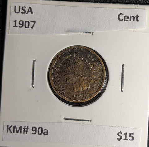 USA 1907 Cent KM# 90a #340 #30A