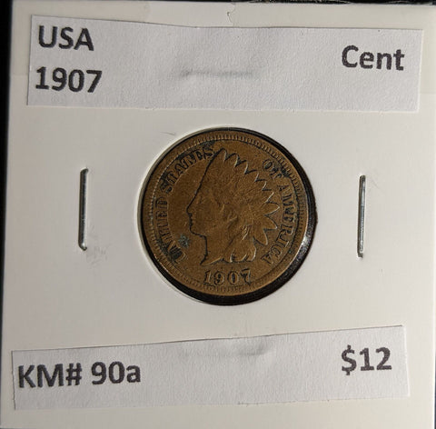 USA 1907 Cent KM# 90a #270 #30A