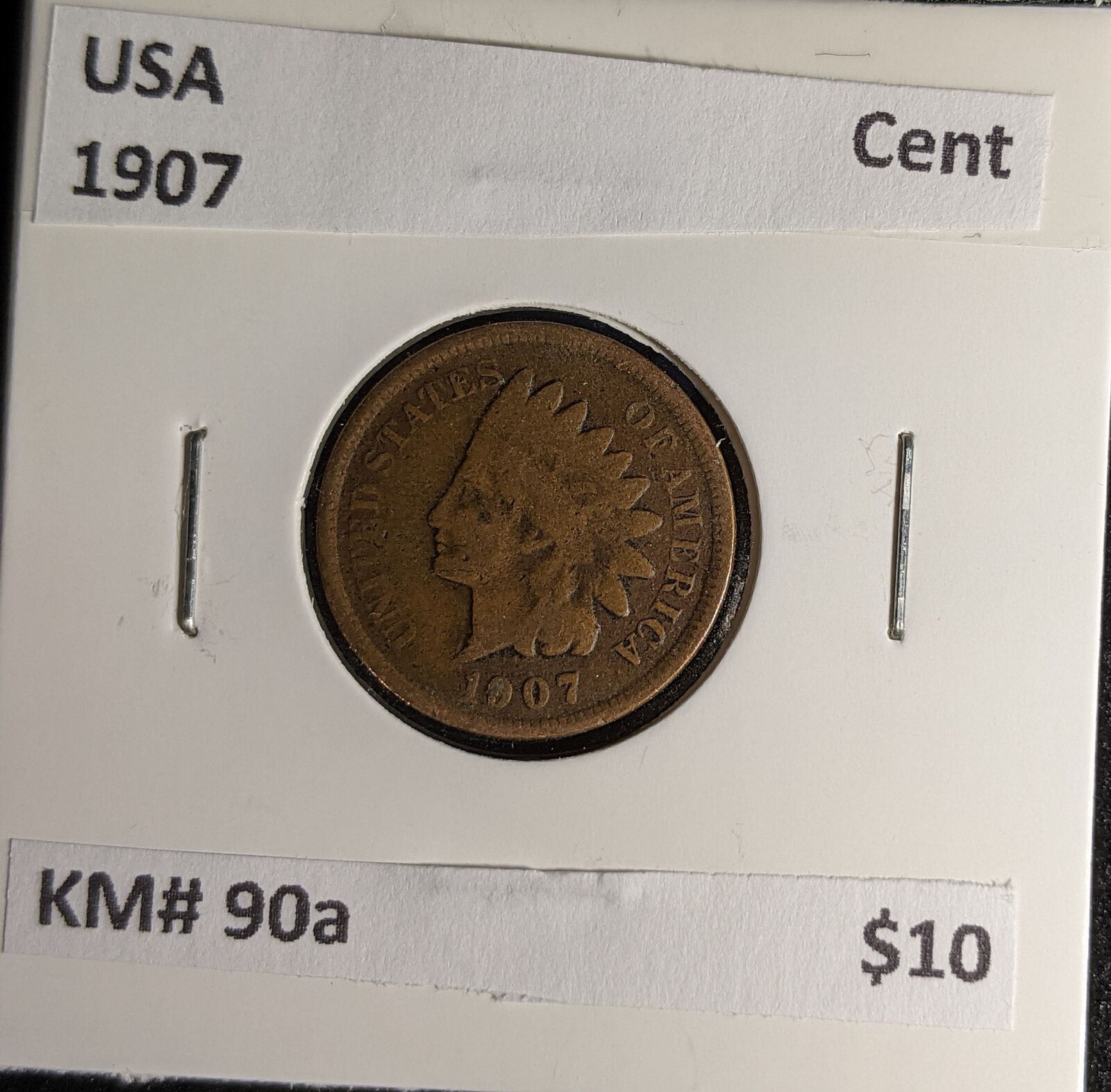 USA 1907 Cent KM# 90a #018 #30A