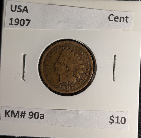 USA 1907 Cent KM# 90a #018 #30A