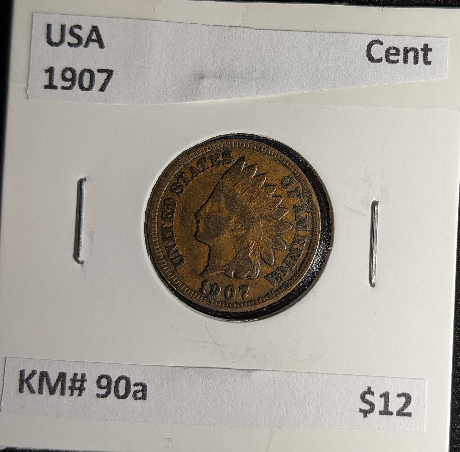 USA 1907 Cent KM# 90a #258 #30A