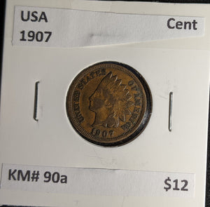 USA 1907 Cent KM# 90a #258 #30A