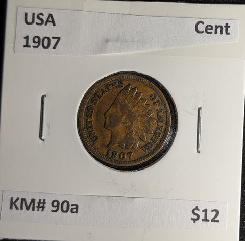 USA 1907 Cent KM# 90a #258 #30A