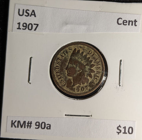 USA 1907 Cent KM# 90a #023 #30A