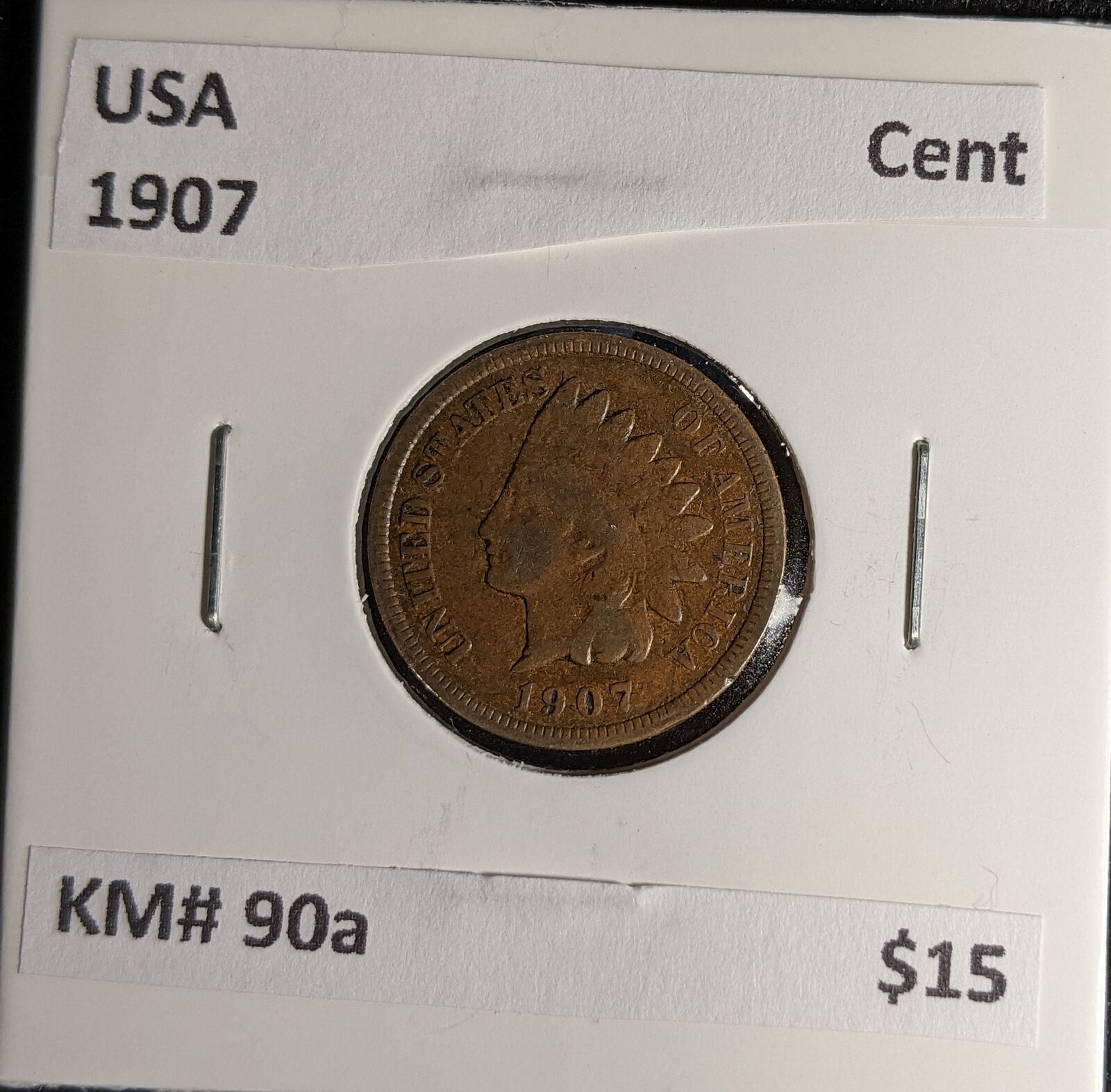 USA 1907 Cent KM# 90a #265 #30A