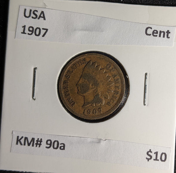USA 1907 Cent KM# 90a #205 #30A