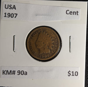 USA 1907 Cent KM# 90a #212 #30A