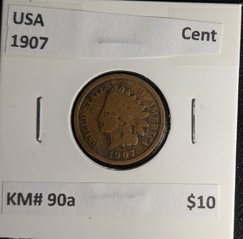 USA 1907 Cent KM# 90a #212 #30A