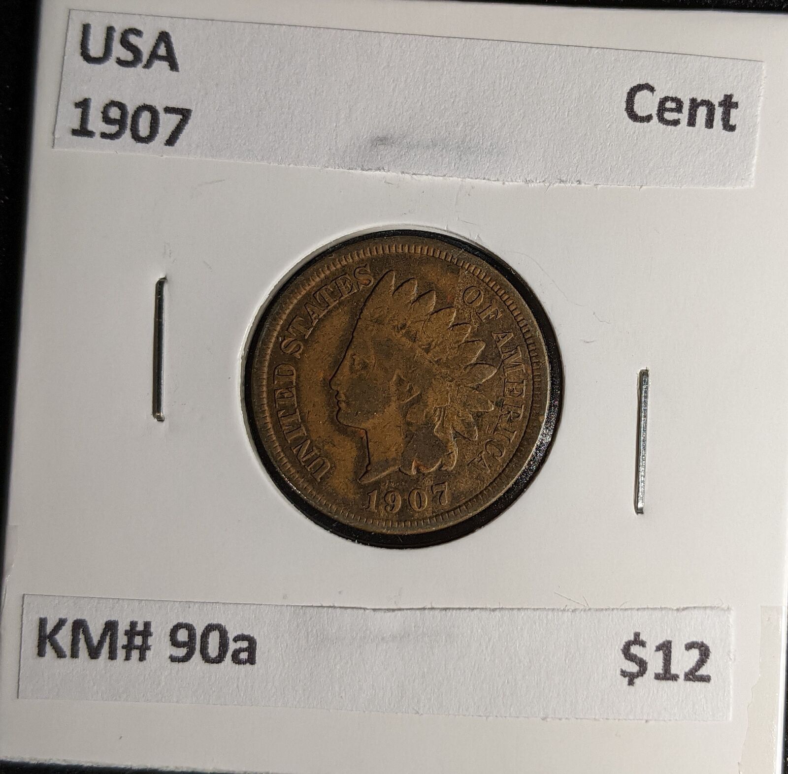 USA 1907 Cent KM# 90a #0180 #30A