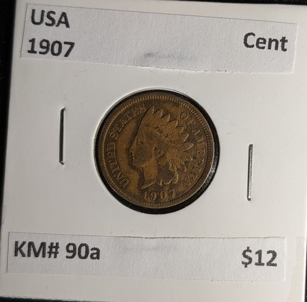 USA 1907 Cent KM# 90a #0180 #30A