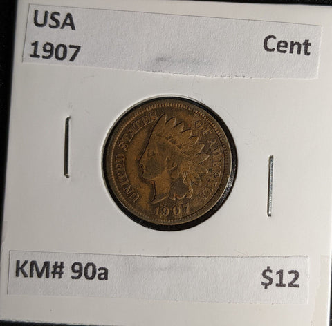 USA 1907 Cent KM# 90a #0180 #30A