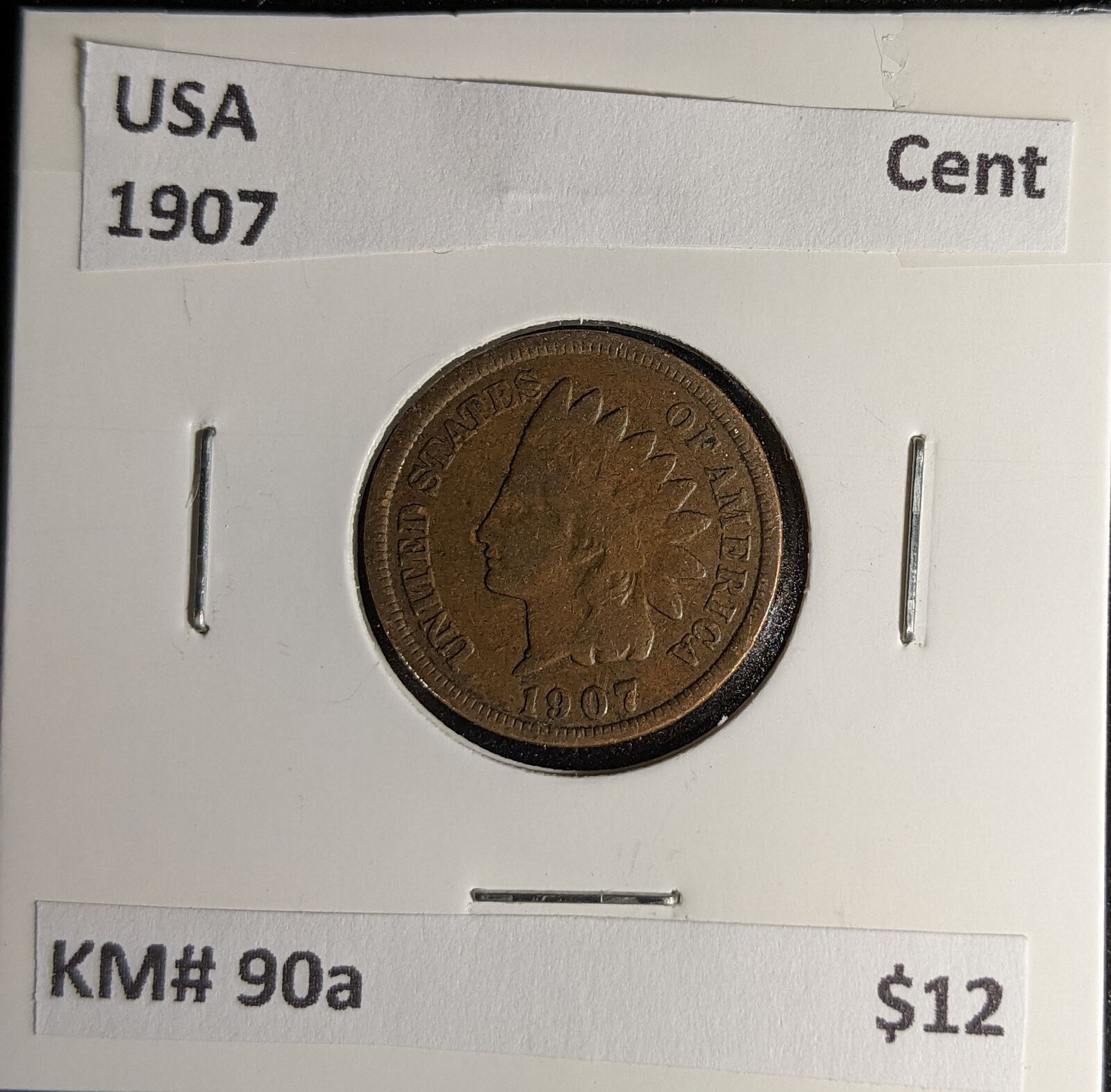 USA 1907 Cent KM# 90a #012 #30A
