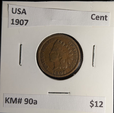 USA 1907 Cent KM# 90a #012 #30A