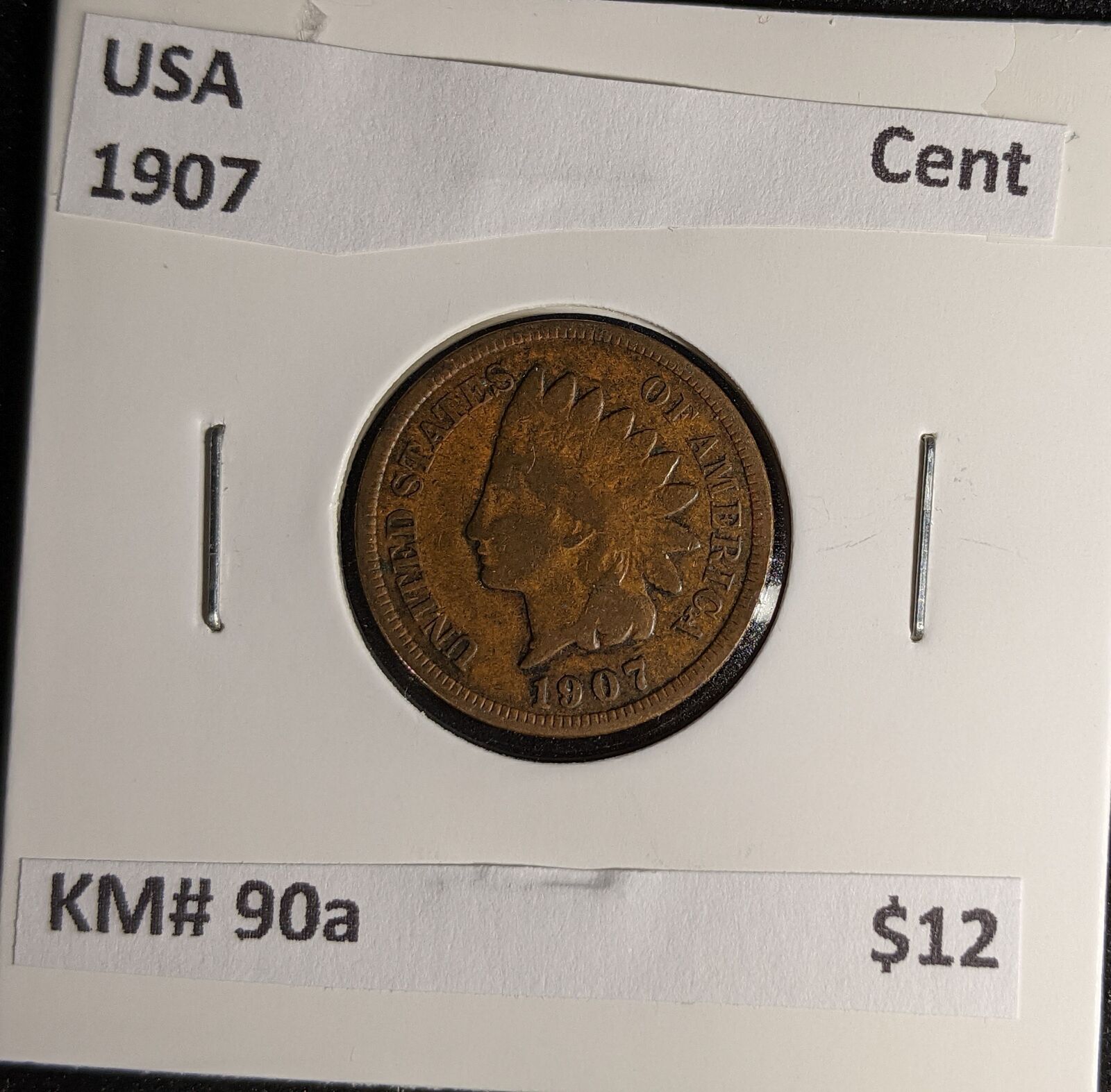 USA 1907 Cent KM# 90a #052 #30A