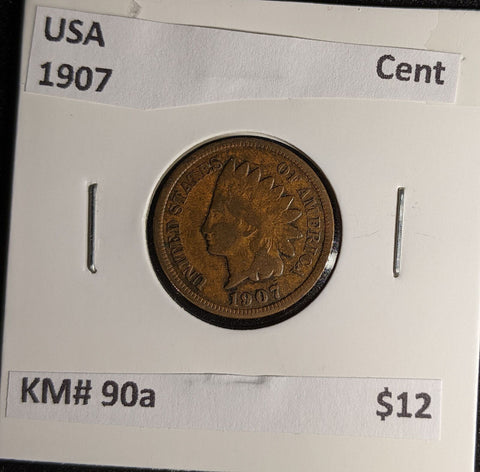 USA 1907 Cent KM# 90a #052 #30A