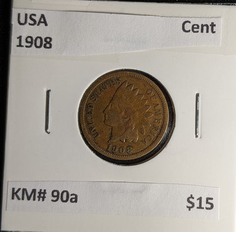 USA 1908 Cent KM# 90a #211 #30B