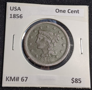 USA 1856 One Cent KM# 67 #200 #30C