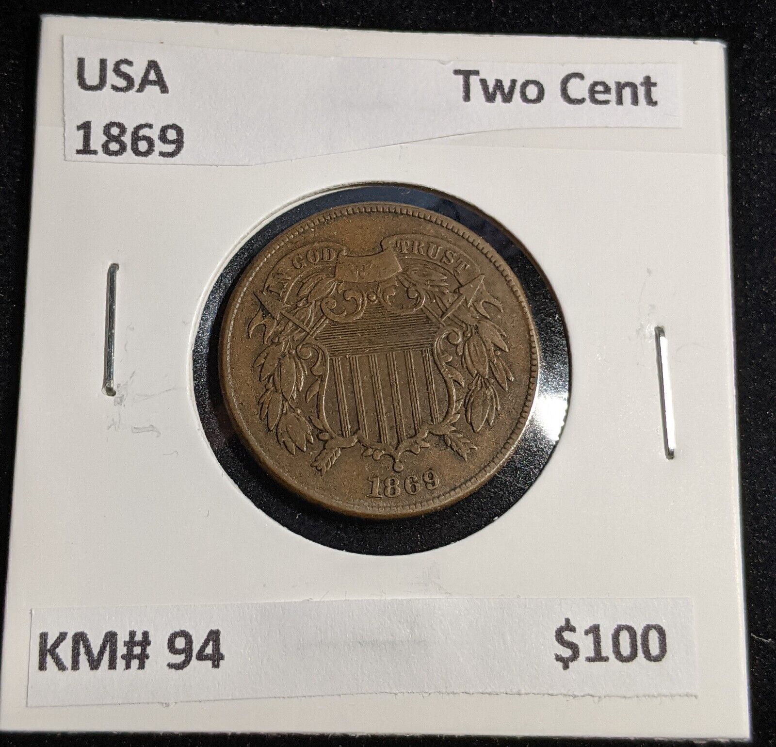 USA 1869 Two Cent KM# 94 #244 #31A