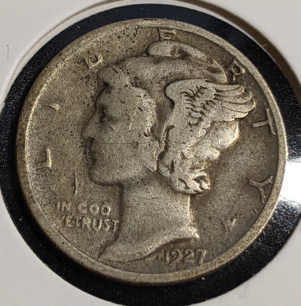 USA 1927 D Dime KM# 140 Scratches #636 #31A