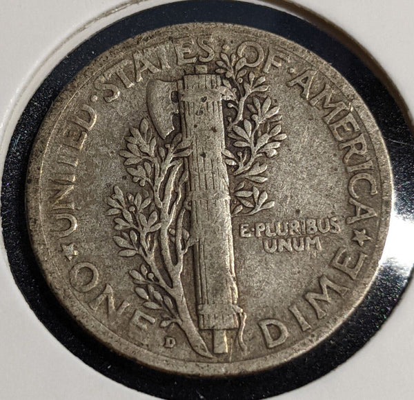 USA 1927 D Dime KM# 140 Scratches #636 #31A