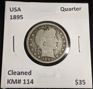 USA 1895 Quarter KM# 114 Cleaned #261 #31A