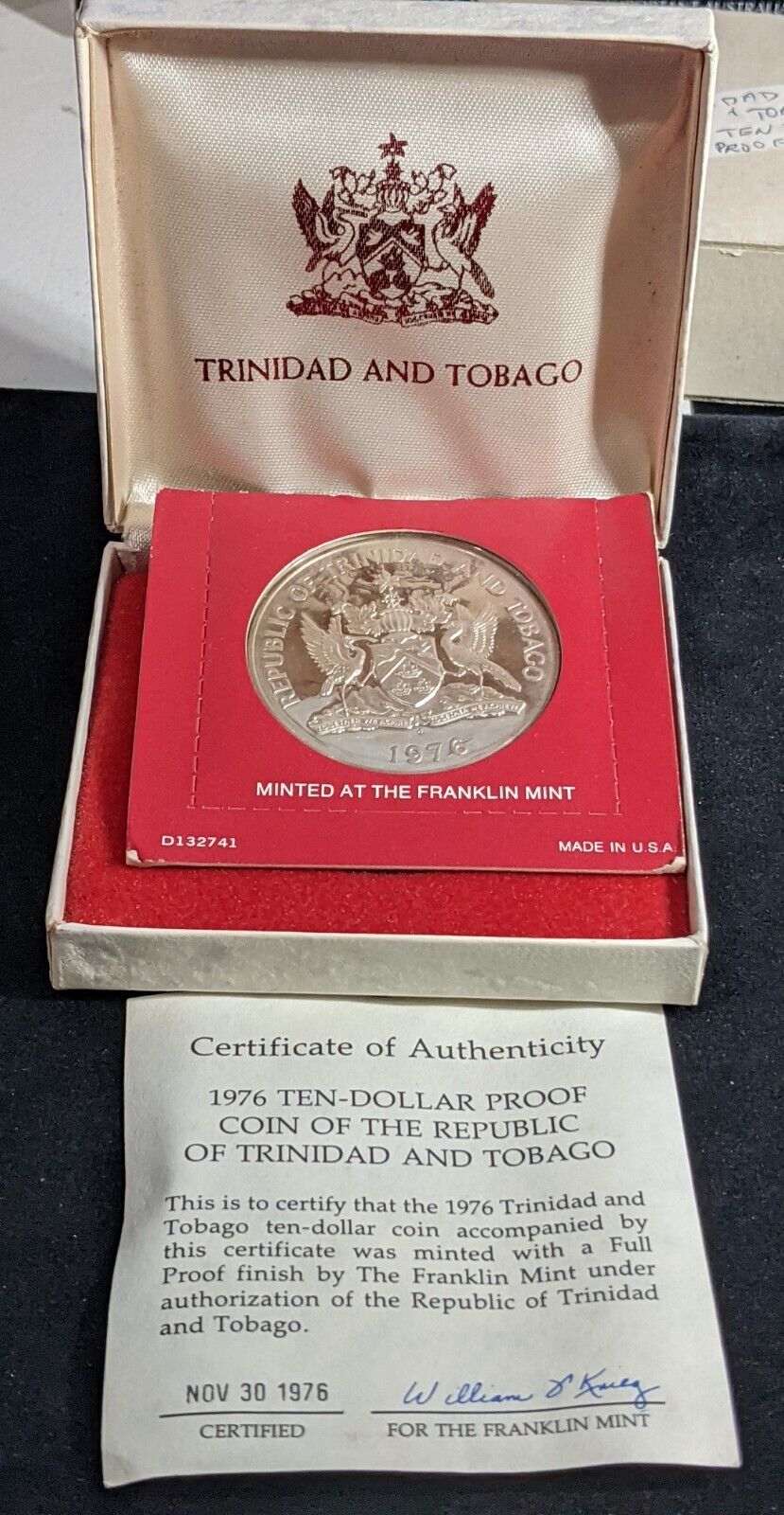 Trinidad & Tobago Proof 1976 Silver 10 Dollars KM# 36a #126