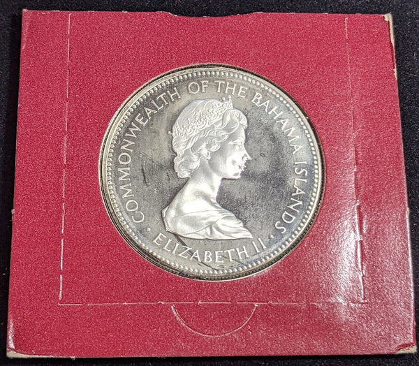 Bahamas Proof 1973 Silver 2 Dollars KM# 23 spot mark #114