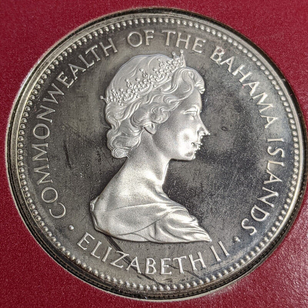 Bahamas Proof 1973 Silver 2 Dollars KM# 23 spot mark #114