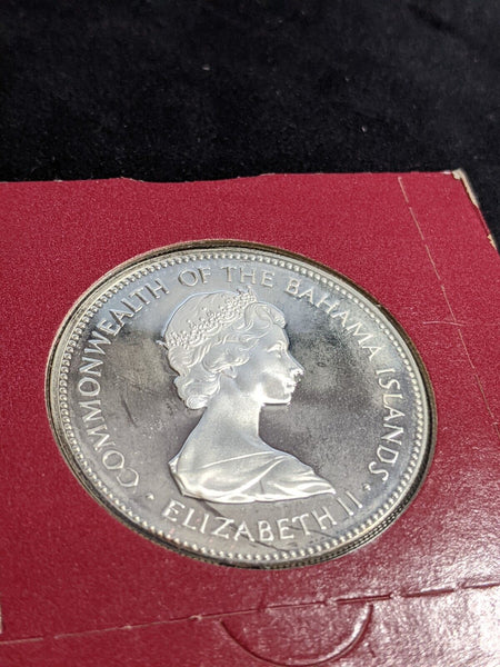 Bahamas Proof 1973 Silver 2 Dollars KM# 23 spot mark #114