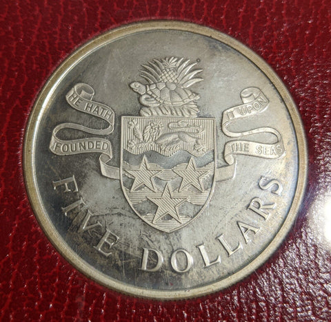 Cayman Islands Proof Silver 1977 $5 Five Dollar KM# 8 #120