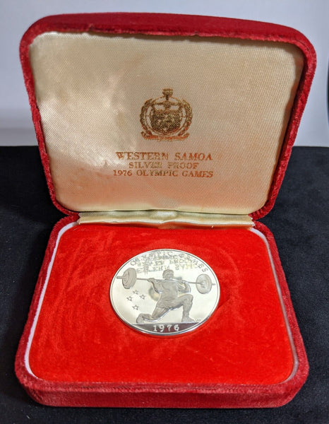 West Samoa proof 1976 Tala Weightlifting Silver olympic games km22a #2059