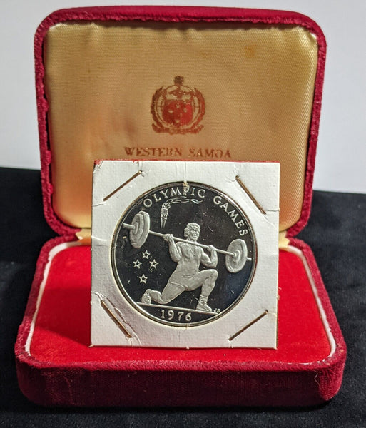 West Samoa proof 1976 Tala Weightlifting Silver olympic games km22a #113