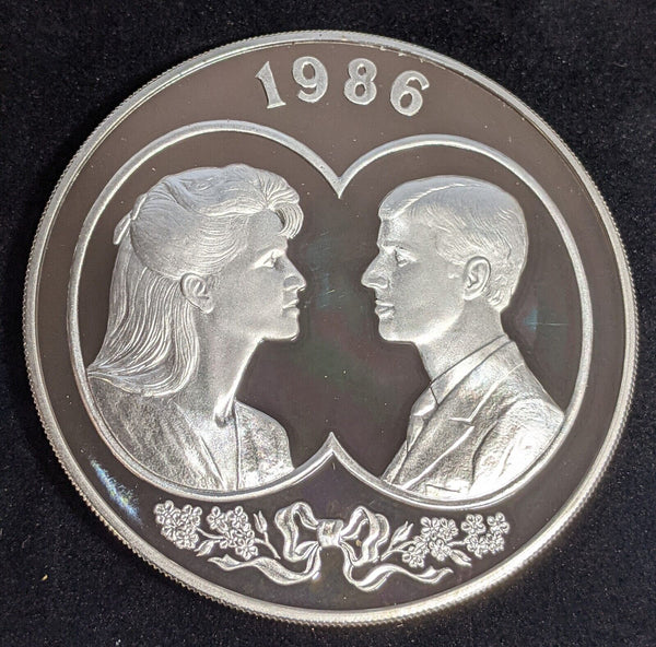 Falkland Islands Proof 1986 25 Pounds Silver Prince Andrew's Wedding KM# 23 #002