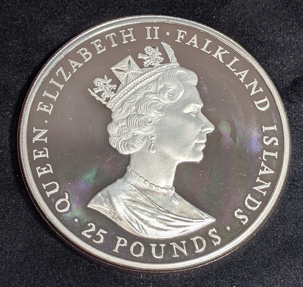 Falkland Islands Proof 1986 25 Pounds Silver Prince Andrew's Wedding KM# 23 #002