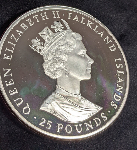 Falkland Islands Proof 1986 25 Pounds Silver Prince Andrew's Wedding KM# 23 #002