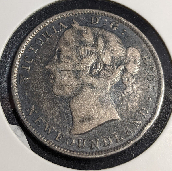 Canada 1896 NEWFOUNDLAND 20 Cents Large 96 Scratches KM# 4 #212 #31B