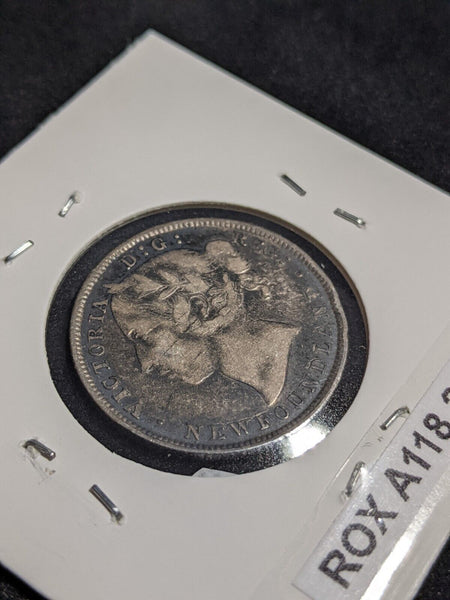 Canada 1896 NEWFOUNDLAND 20 Cents Large 96 Scratches KM# 4 #212 #31B