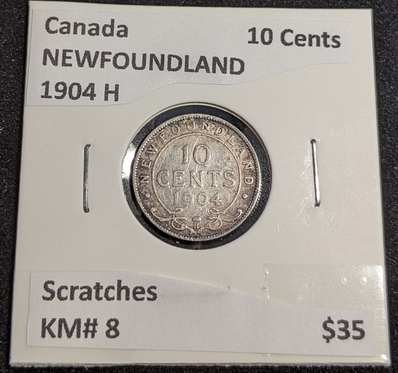Canada NEWFOUNDLAND 1904 H 10 Cents KM# 8 Scratches #227 #31A