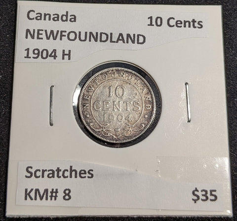 Canada NEWFOUNDLAND 1904 H 10 Cents KM# 8 Scratches #227 #31A