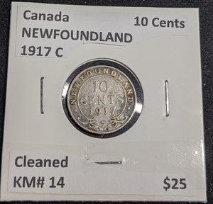 Canada NEWFOUNDLAND 1917 C 10 Cents KM# 14 Cleaned #226 #31A