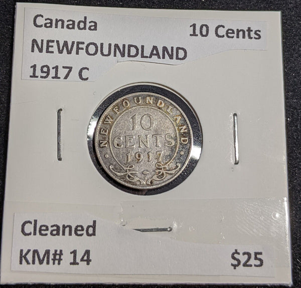 Canada NEWFOUNDLAND 1917 C 10 Cents KM# 14 Cleaned #226 #31A