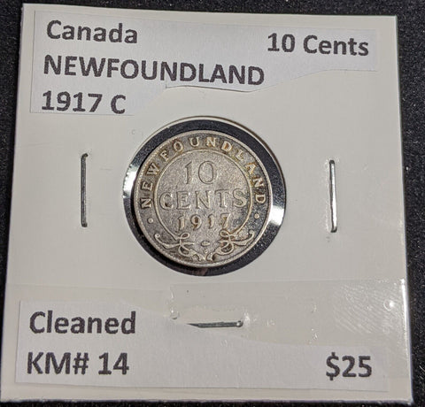 Canada NEWFOUNDLAND 1917 C 10 Cents KM# 14 Cleaned #226 #31A