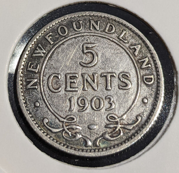 Canada NEWFOUNDLAND 1903 5 Cents KM# 7 Cleaned Scratches #233 #31A